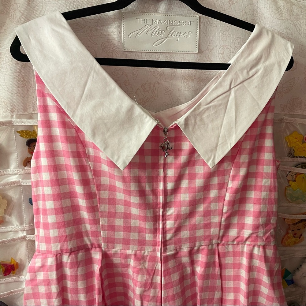 NWT Barbie Unique Vintage Pink Gingham Cotton Dancing Doll Swing Dress - Picture 9 of 13